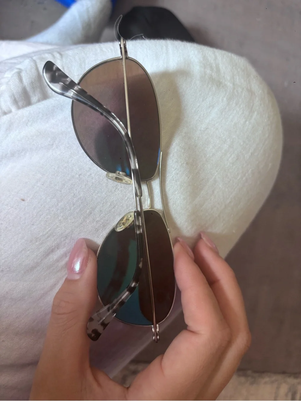 Maui Jim Baby Beach Aviator Sunglasses - Silver Frame with Blue Lenses